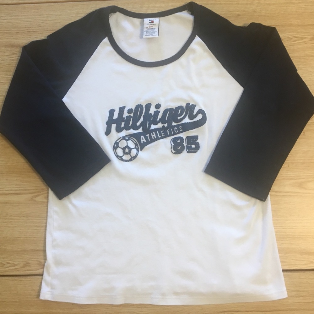 Tommy Athletics Navy White 3/4 Sleeve Soccer Shirt